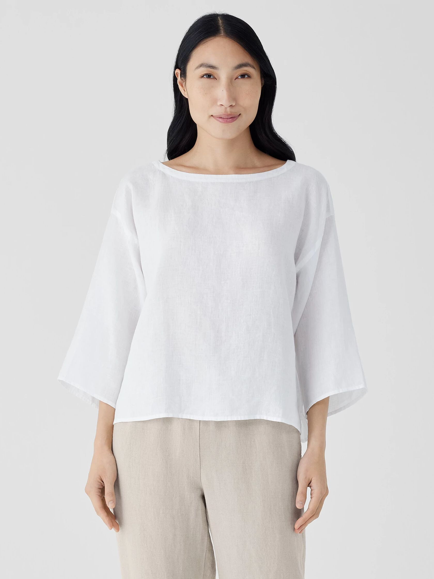 Organic Handkerchief Linen Box-Top | Eileen Fisher