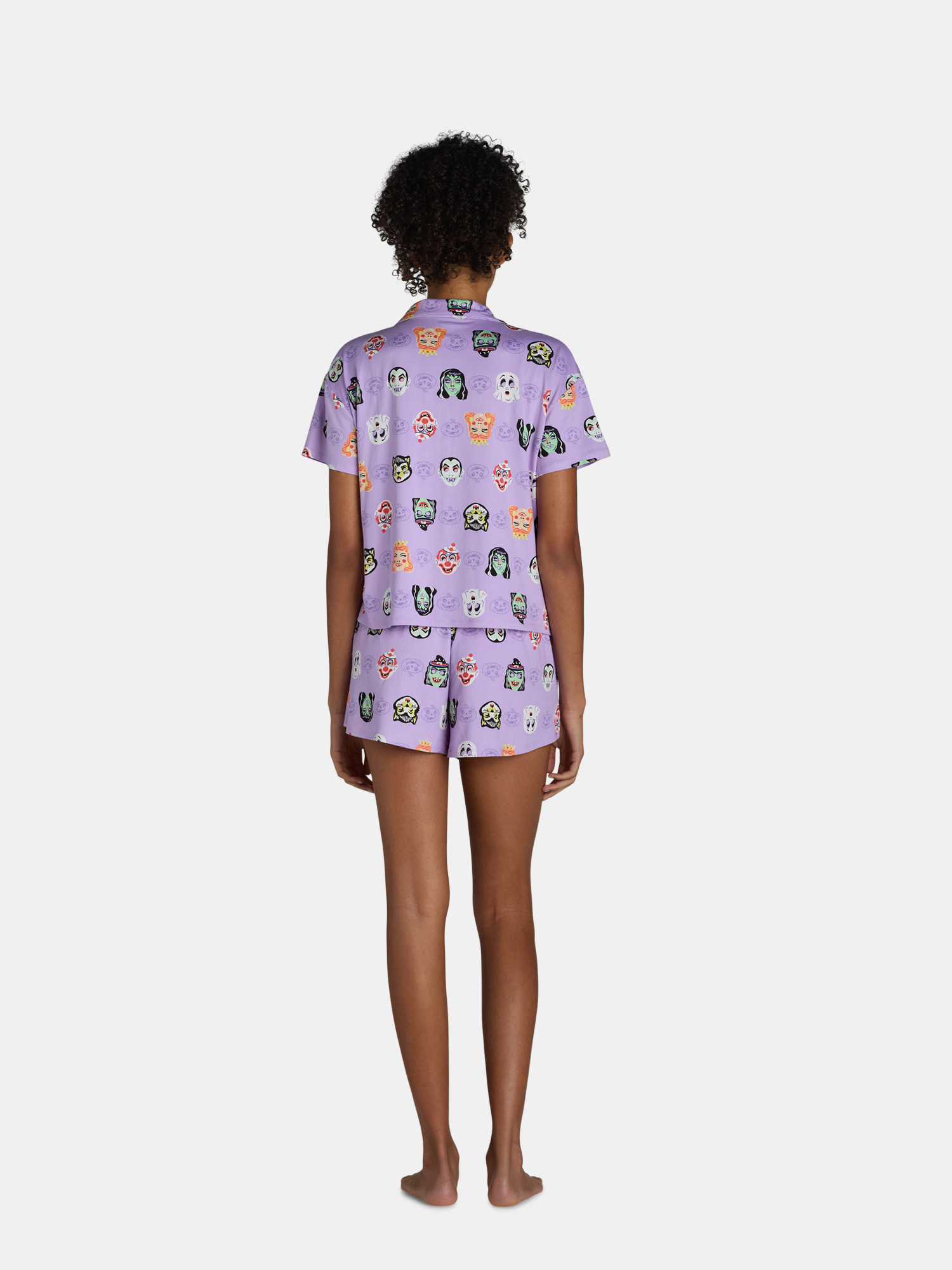 Halloween Women’s Monster Print Shorty Pajama Set from Way to Celebrate, 2-Piece, Sizes XS-3X | Walmart (US)