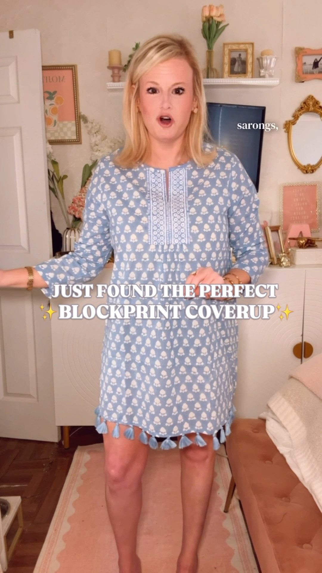 Block print cover up, pool coverup, beach coverup, swim coverup, resort style, cotton cover up, vacation coverup, tunic cover up, beach vacation outfit, resort wear women, summer vacation outfit

This Renwick block print cover up is exactly the kind of piece that makes a beach day feel polished.

The periwinkle blue block print, tassel hem, tunic shape, and embroidered-looking neckline give it that chic resort style feel you want for vacation, pool days, beach trips, resort mornings, lake weekends, cruises, and throwing on over a swimsuit when you still want to look put together.

It is 100% cotton voile, hand printed by artisans in Jaipur, and every piece is unique. That is what makes this one feel more special than the usual swim coverup — it has texture, pattern, color, and real detail.

Why it works:
✨ 100% cotton voile
✨ hand printed block print
✨ periwinkle blue
✨ tassel trim
✨ tunic cover up shape
✨ 3/4 sleeves
✨ easy over a swimsuit
✨ resort-ready color
✨ machine washable
✨ currently marked down

This is a strong vacation packing piece because it works as a pool coverup, beach coverup, swim coverup, resort coverup, and casual throw-on tunic with sandals. The color feels fresh for spring and summer, and the block print gives it that elevated boutique-resort look. 

Perfect for beach vacation outfits, poolside outfits, resort wear, spring break trips, summer travel, cruise outfits, lake house weekends, and any warm-weather day where you want your swim look to feel complete and chic.

Block print cover up, Renwick cover up, cotton cover up, pool coverup, beach coverup, swim coverup, swimsuit cover up, tunic cover up, resort wear women, resort style, vacation coverup, beach vacation outfit, poolside outfit, summer cover up, cotton voile tunic, periwinkle blue cover up, tassel cover up, preppy resort wear, coastal style women, spring break outfit, cruise outfit women, beach trip outfit, summer vacation outfit

#LTKFindsUnder100 #Blockprint #PoolCoverup #BeachCoverup #SwimCoverup 

#LTKSwim #LTKSeasonal #LTKSaleAlert