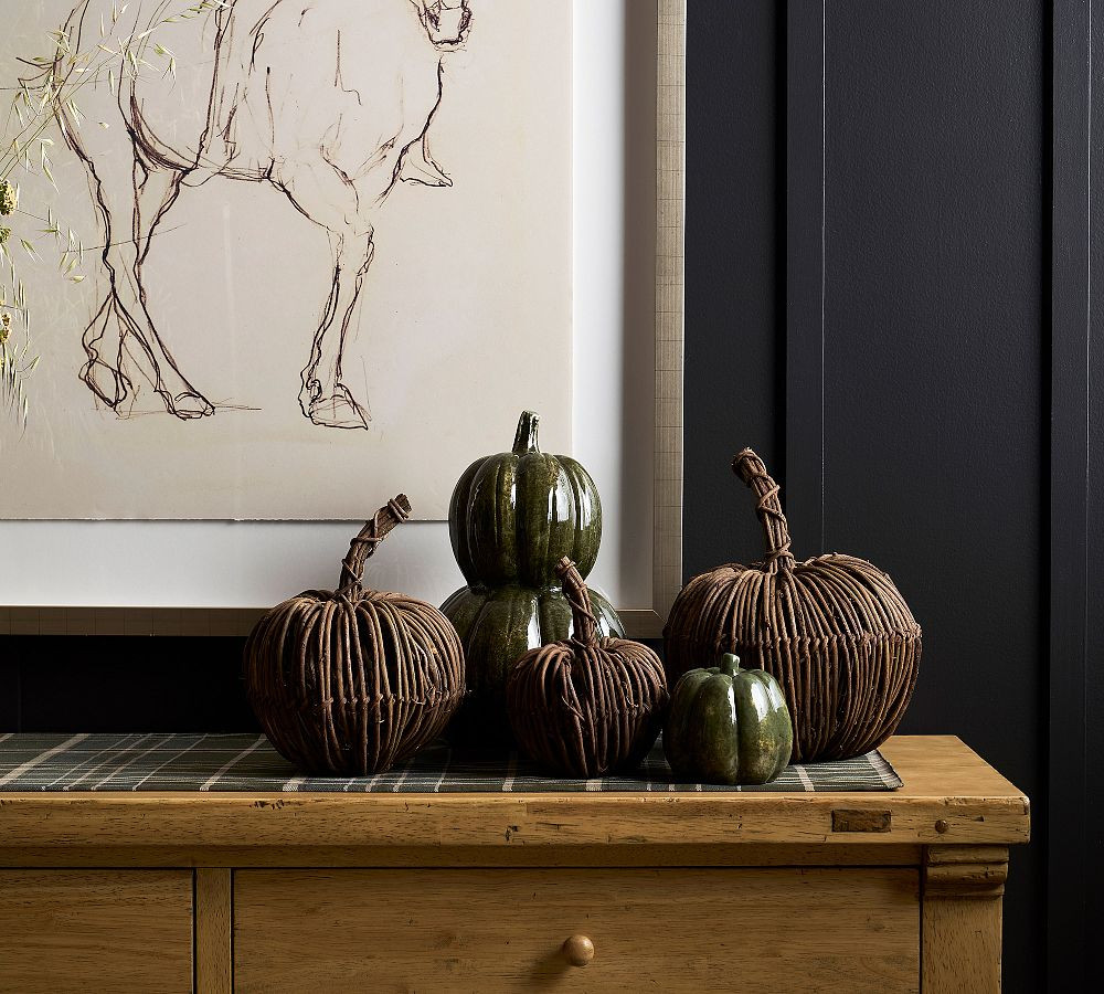 Natural Woven Twig Pumpkin | Pottery Barn (US)