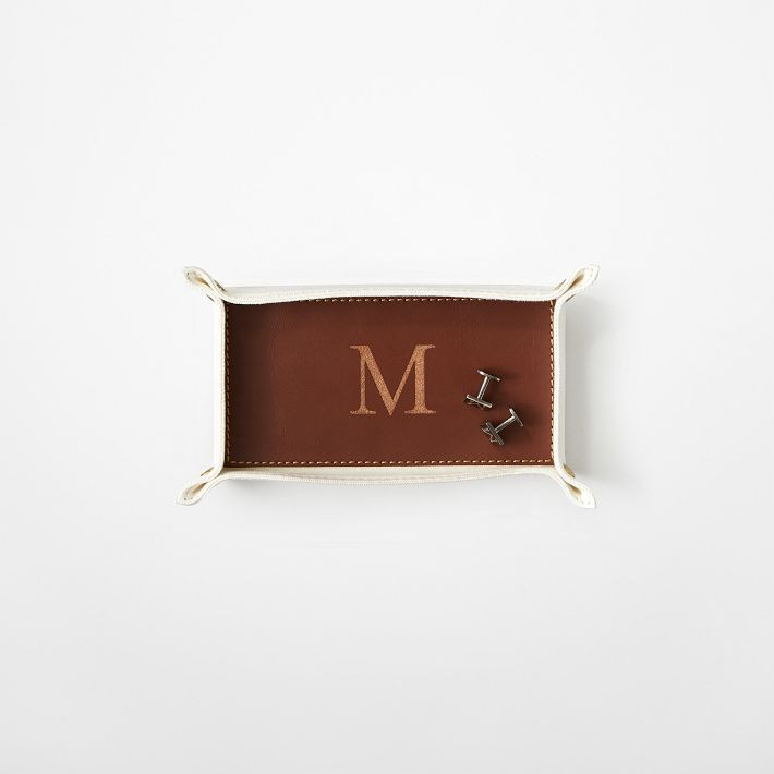Canvas and Leather Catchall Tray | Mark and Graham