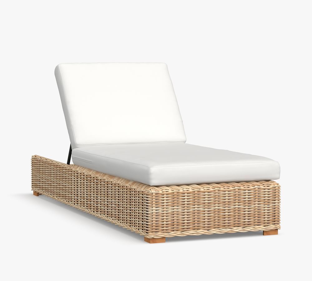 Huntington Wicker Outdoor Chaise Lounge | Pottery Barn (US)