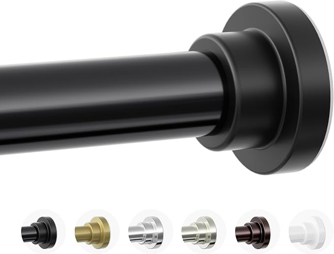 Shower Curtain Rod, 1" Diameter Heavy Duty Tension Shower Rod, Non Slip Adjustable 28-74 inch No ... | Amazon (US)