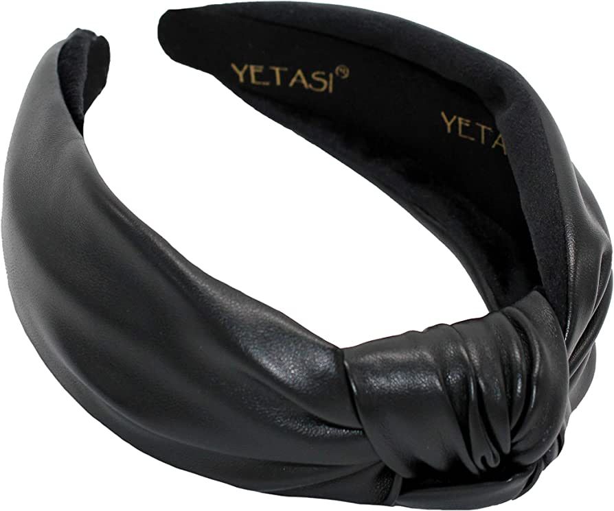 YETASI Black Headband is Classy. Leather Womens Knotted Headbands are Unique. Fashion Headbands f... | Amazon (US)