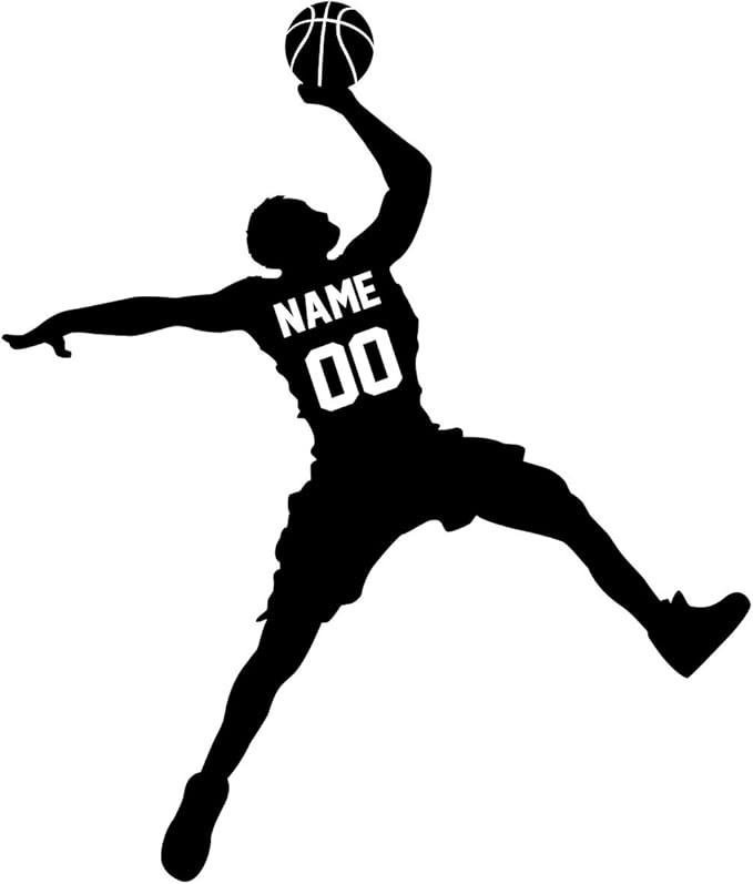 VWAQ Custom Basketball Name Wall Decal for Boys Room Slam Dunk - Personalized Sports Vinyl Sticke... | Amazon (US)