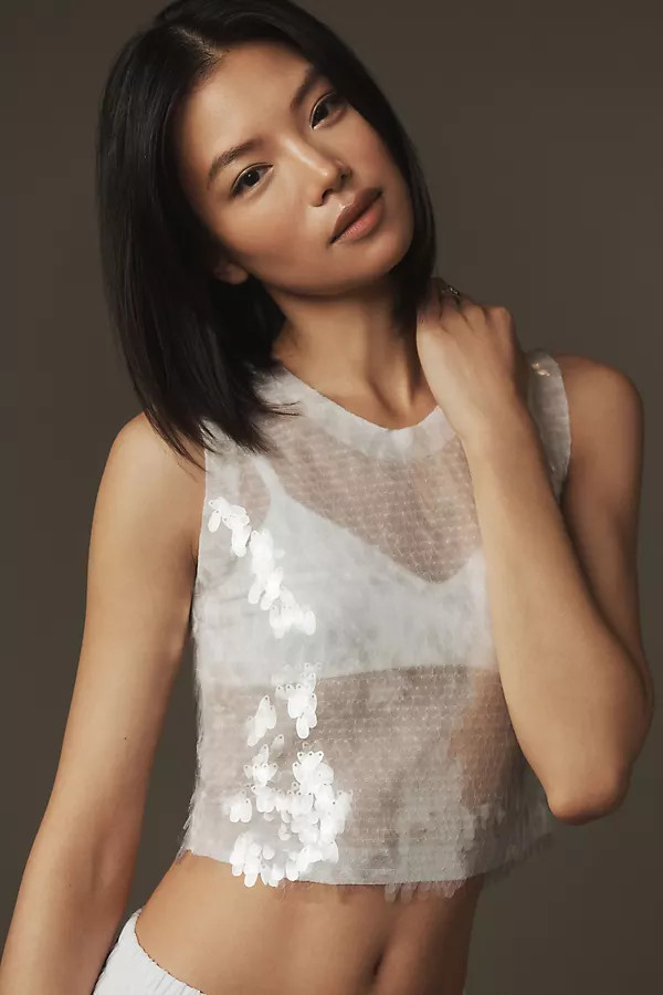 Sleeveless Sequin Cropped Top | Anthropologie (US)