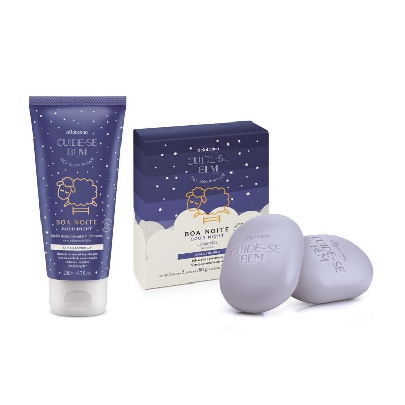 Combo Cuide-se Bem Boa Noite: Loção Desodorante Hidratante 200ml + 2 Sabonetes em Barra 80g cad... | oBoticario (BR)