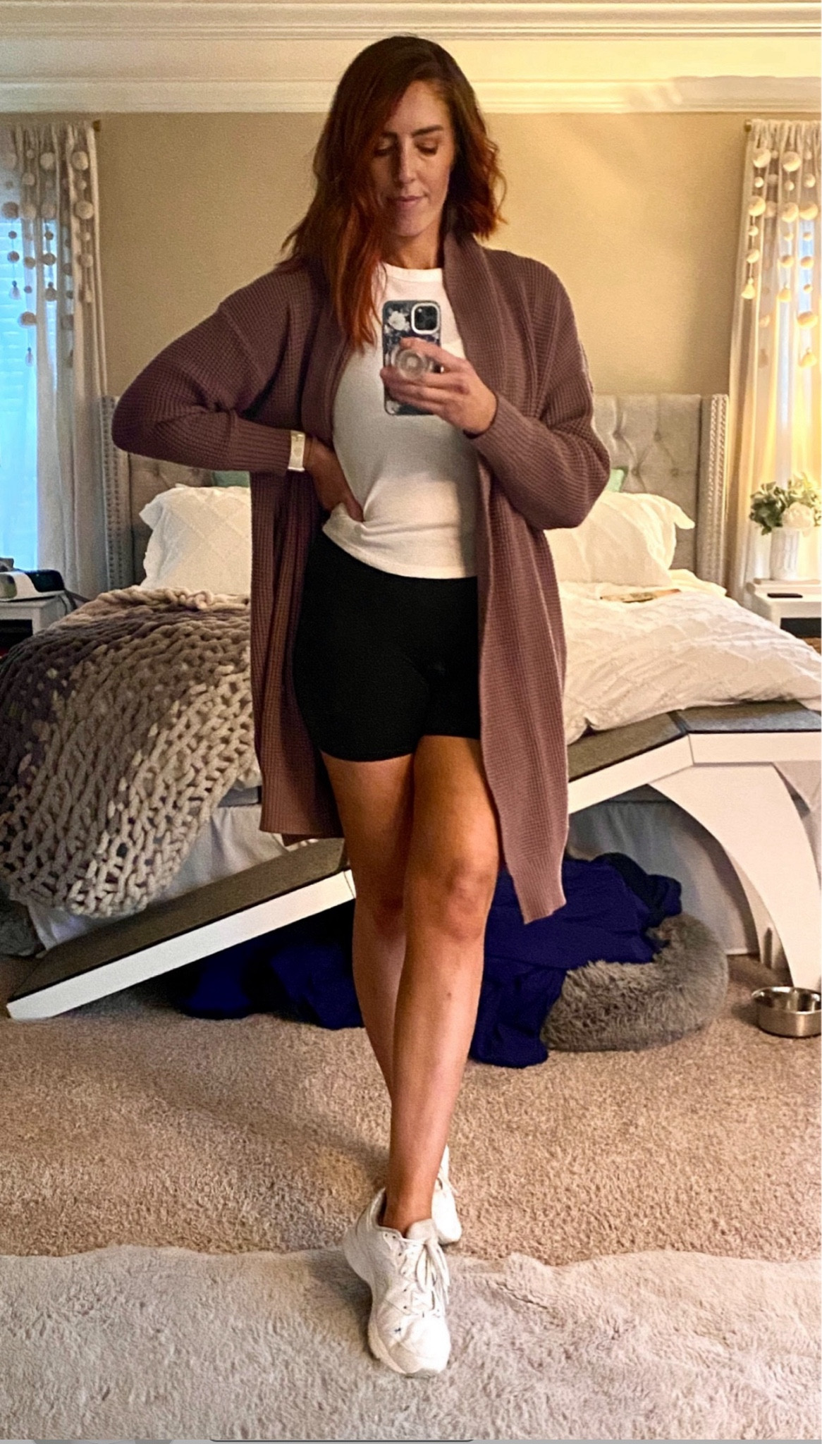 Check out this athleisure wear look with my new fabletics shorts. Paired with this Lululemon white tee and duster cardigan from Amazon. The perfect mix of styles and comfort for working out or lounging!

#LTKStyleTip #LTKActive #LTKFindsUnder100