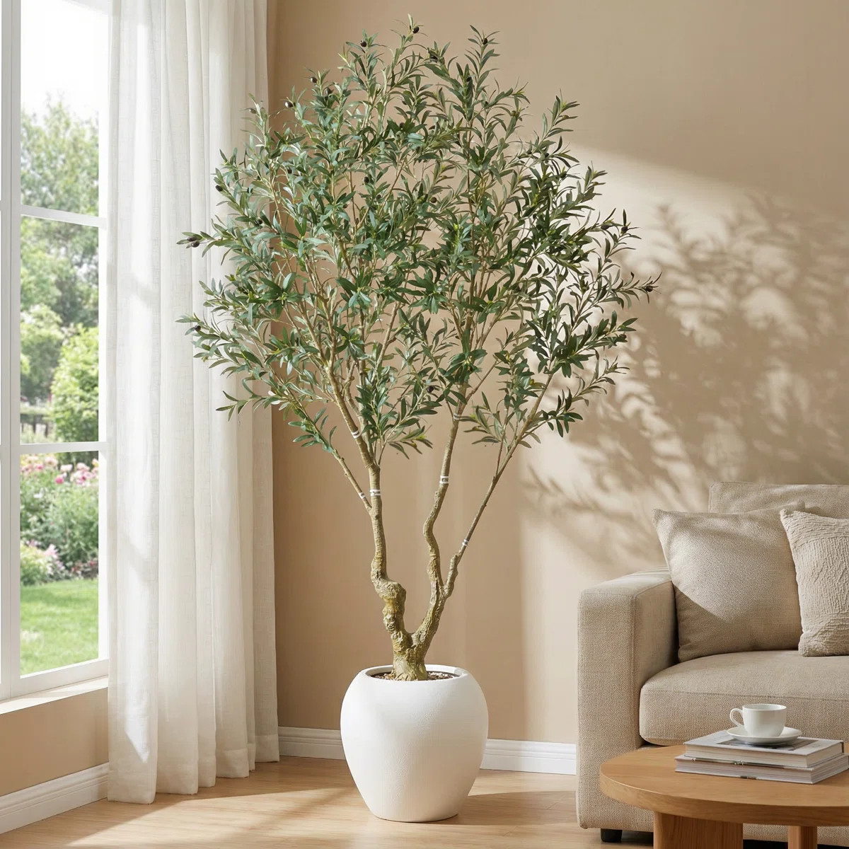 8.5ft Large Luxury Artificial Olive Tree in Planter, Realistic Faux Olive Tree with Lifelike Leav... | Wayfair North America