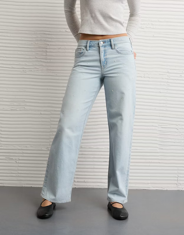 AE Embellished Strigid High-Waisted Stovepipe Jean | American Eagle Outfitters (US & CA)