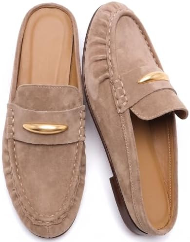 Penny Loafers for Women Comfortable Slip on Suede Loafers Mules Women’s Closed Toe Loafer Slide... | Amazon (US)