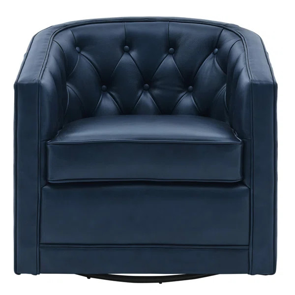Leather Swivel Barrel Chair | Wayfair North America