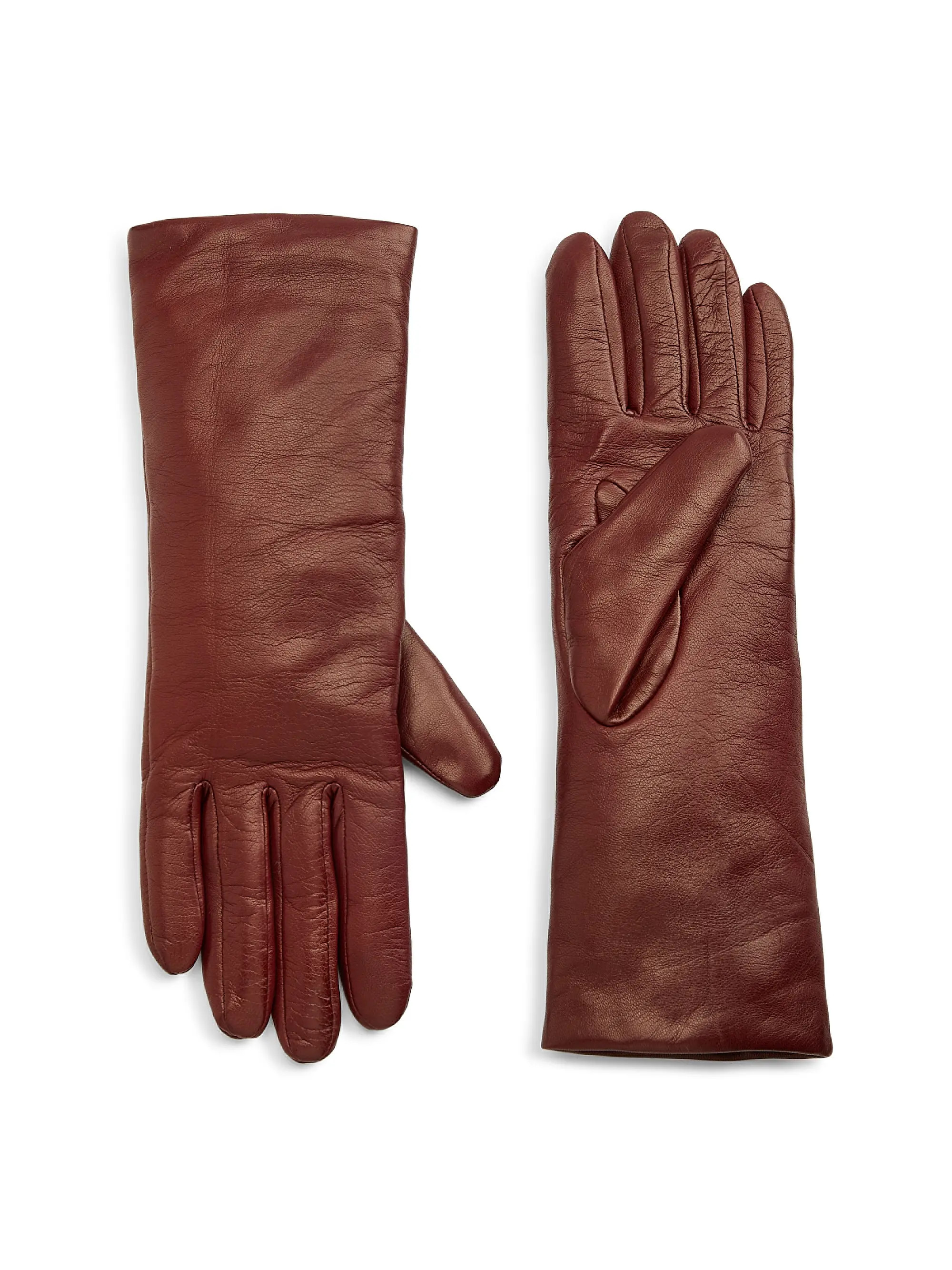 COLLECTION Cashmere-Lined Leather Gloves | Saks Fifth Avenue