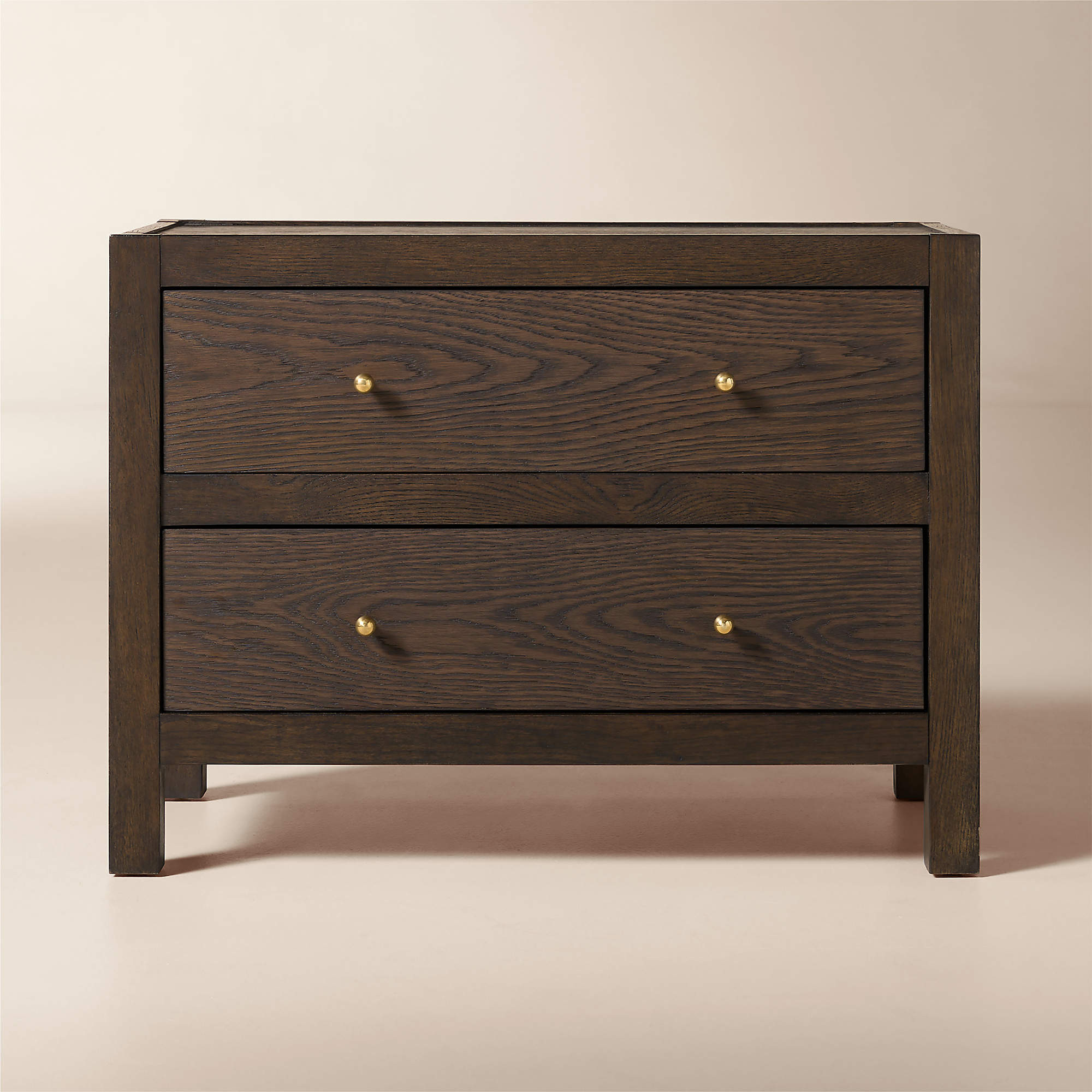 Layton 30" Dark Oak 2-Drawer Nightstand | CB2 | CB2