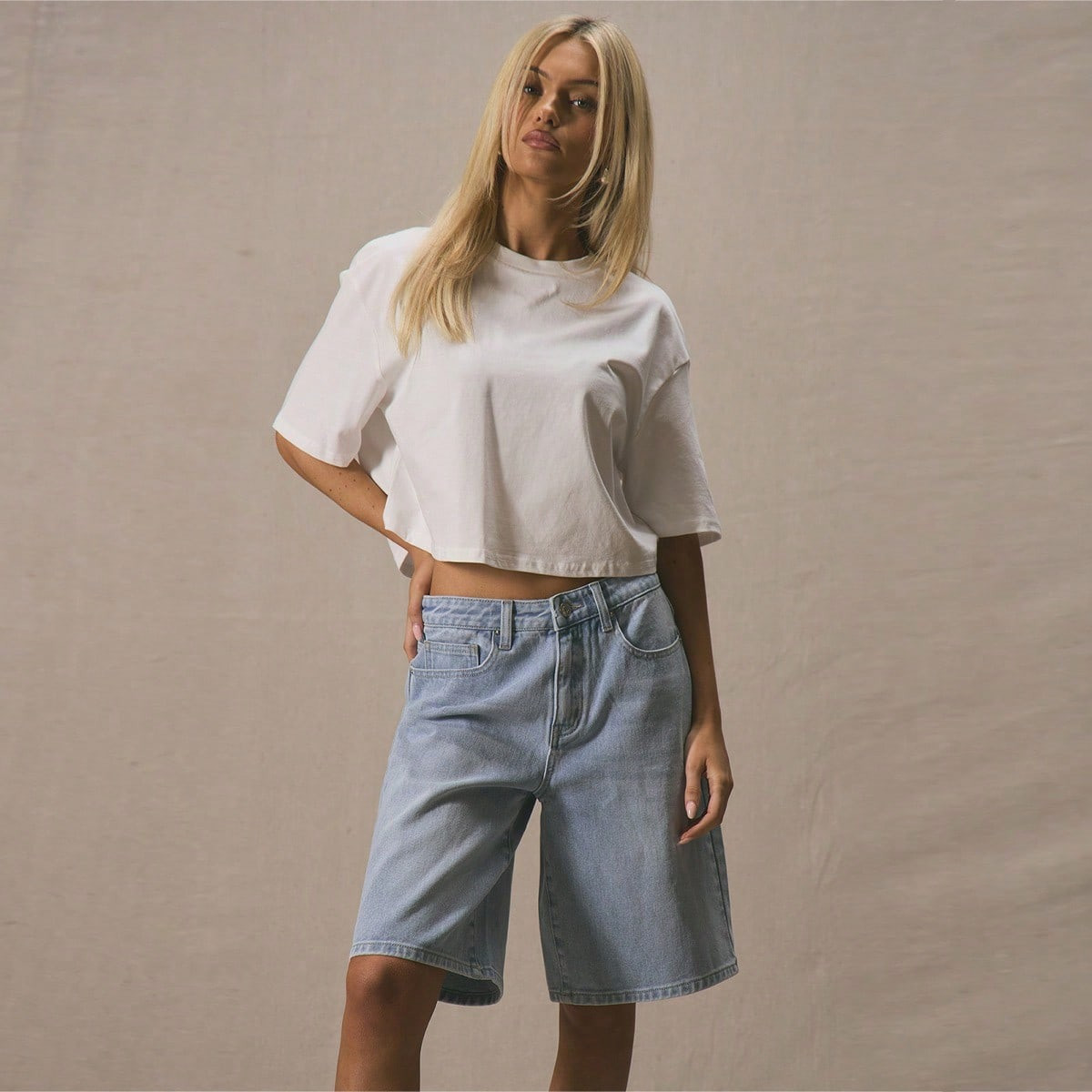 MUSERA Low Rise Longline Jorts Denim Shorts Spring Summer Cute Vacation 90'S Y2k Ibiza Festival Concert Streetwear Back To School Winter Nashville Casual Everyday Office Work Chic | SHEIN
