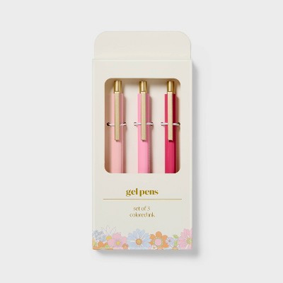 3pk Metal Gel Pens Assorted Pink - Spritz™ | Target