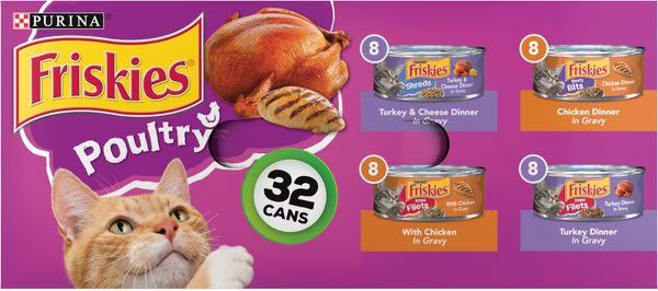 Friskies Poultry Variety Pack Canned Cat Food, 5.5-oz, case of 32 | Chewy.com