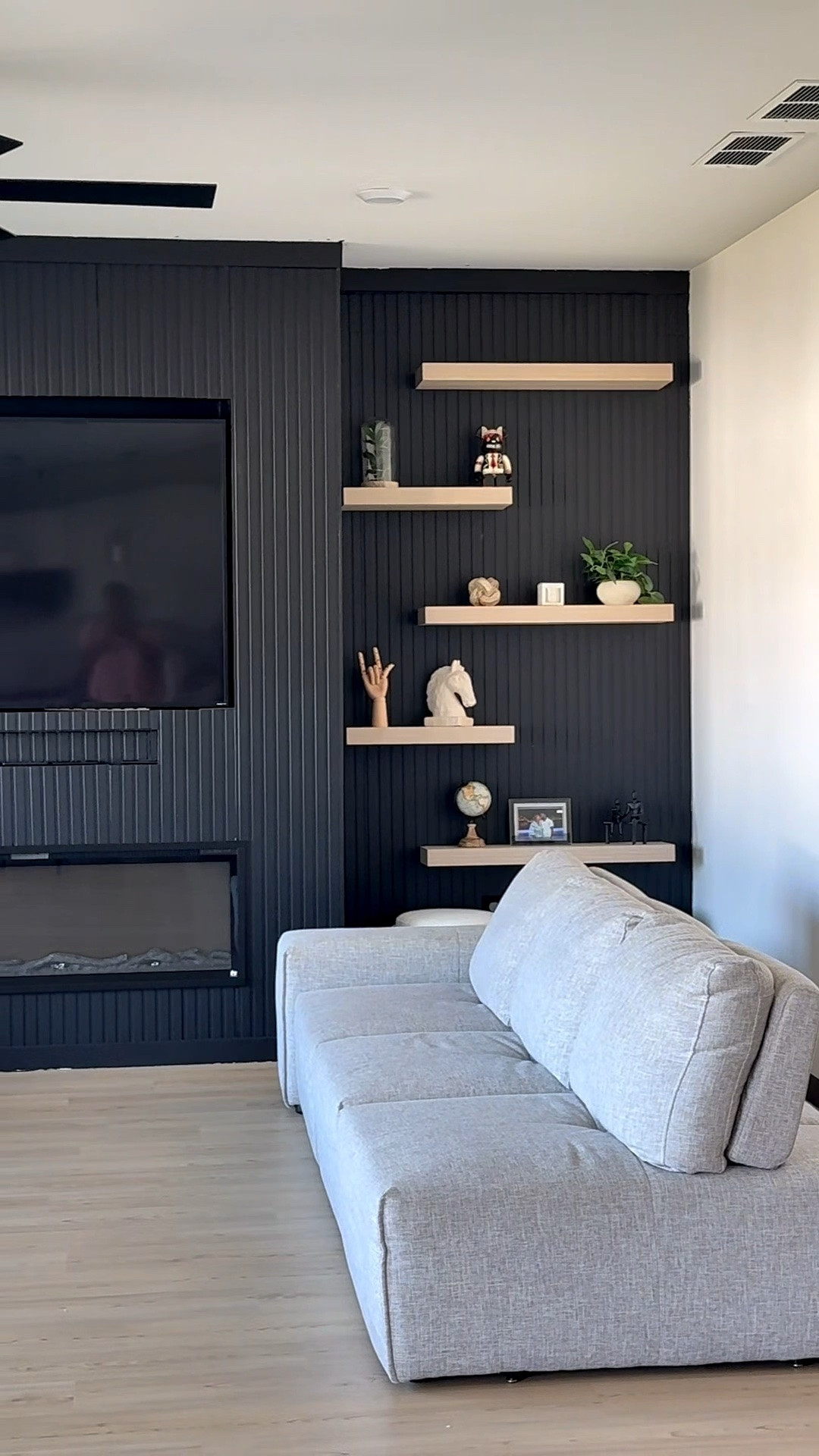 we added floating shelves next to our fireplace 🔥😍

#LTKvlog #LTKHome