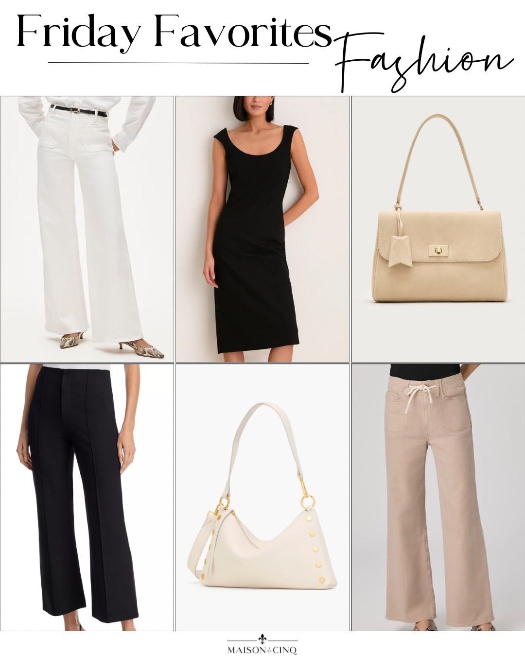 Channeling Carolyn Bessette on Friday Favorites this week! Sharing the perfect LBD, great spring bags, cutest white jeans and more!

Spring fashion, spring outfit, black pants, wide leg jeans 

#LTKOver40 #LTKWedding #LTKWorkwear