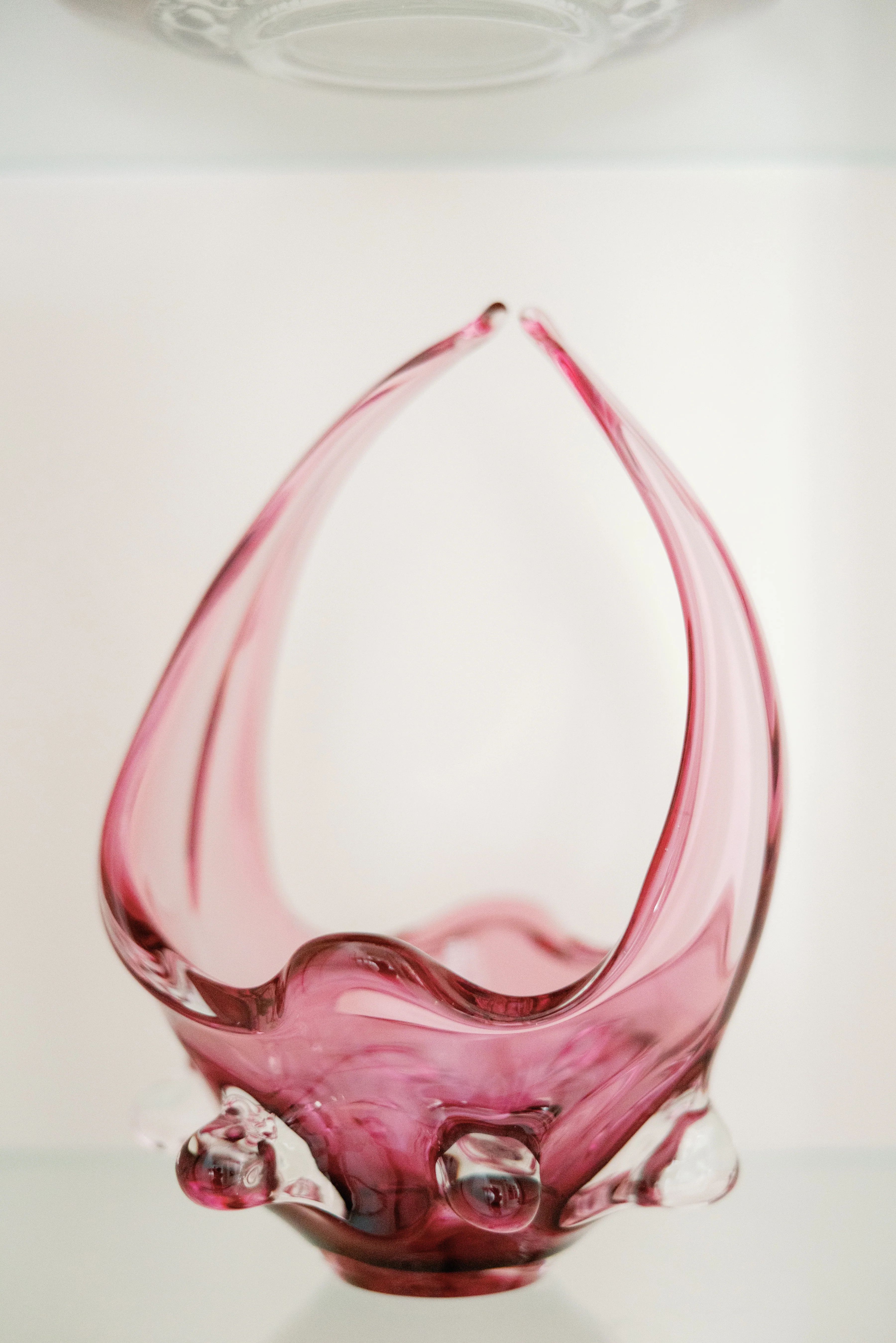 Rose Colored Glass Basket | House of Blum