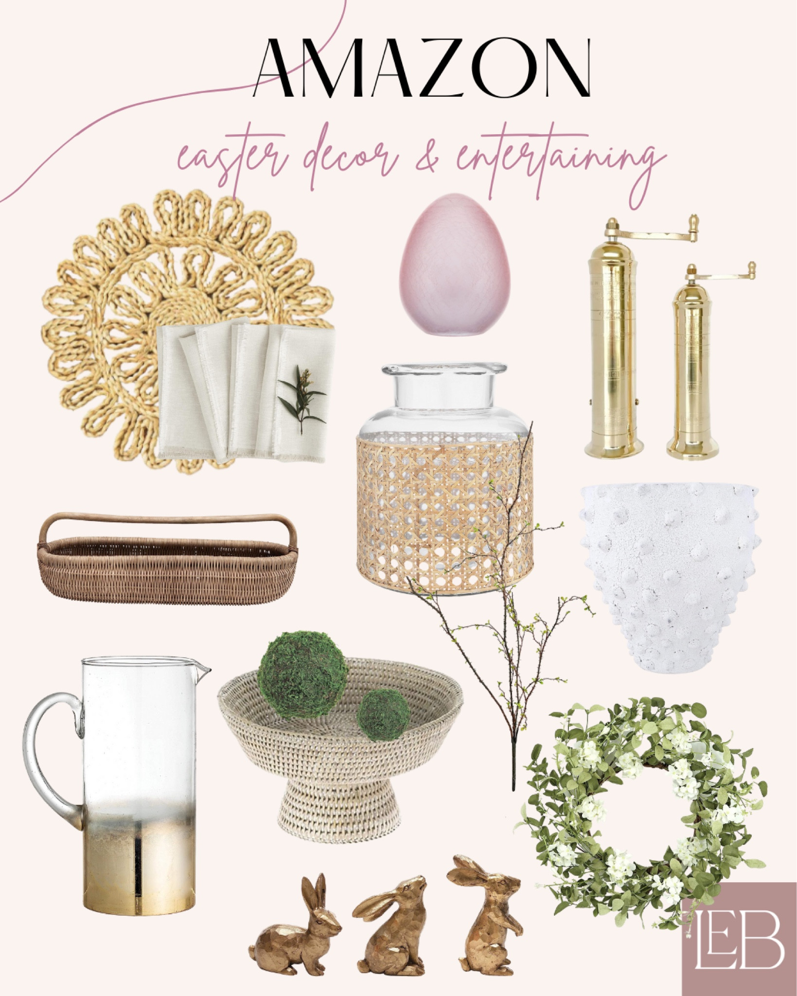Amazon Easter Decor & Entertaining!

Woven placemats. Easter egg decor. Salt and pepper mills. Vases. Baskets. Bowls. Wreaths. Branches. Pitcher. Bunnies. Amazon home. Amazon decor. Amazon holiday. Amazon Easter. #founditonamazon

#LTKhome #LTKstyletip #LTKFind