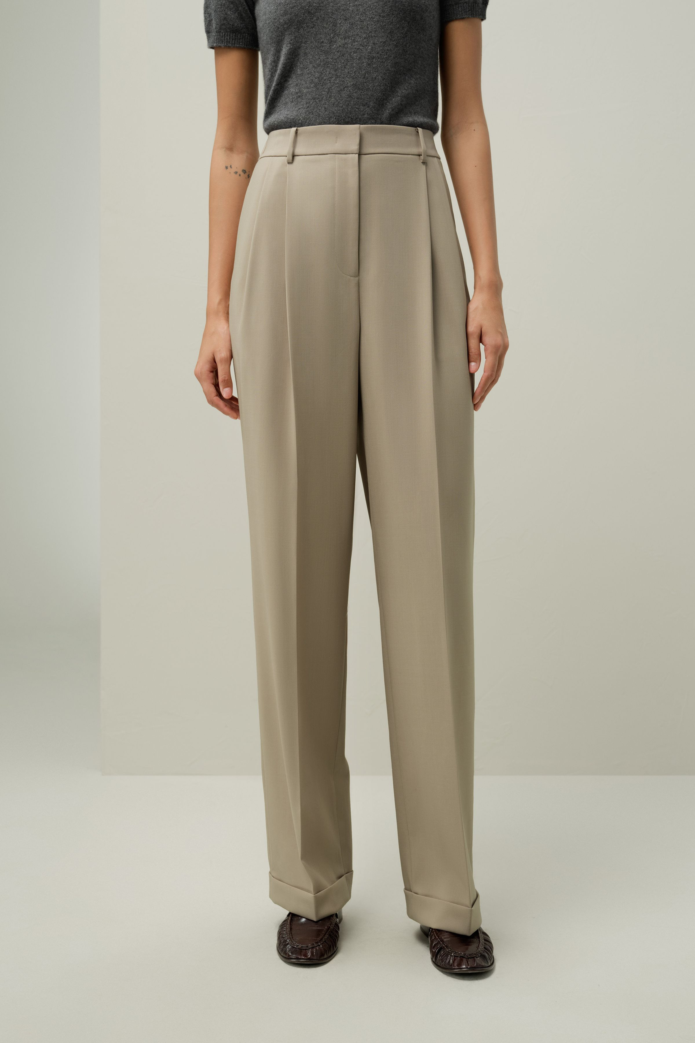 Silk-Wool Straight-Leg Versatil Pants | LilySilk