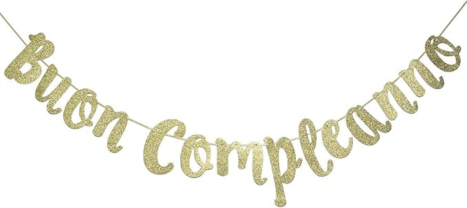 Buon Compleanno Banner, Italian Happy Birthday Sign Garland Party Decorations Anniversary Decor P... | Amazon (US)