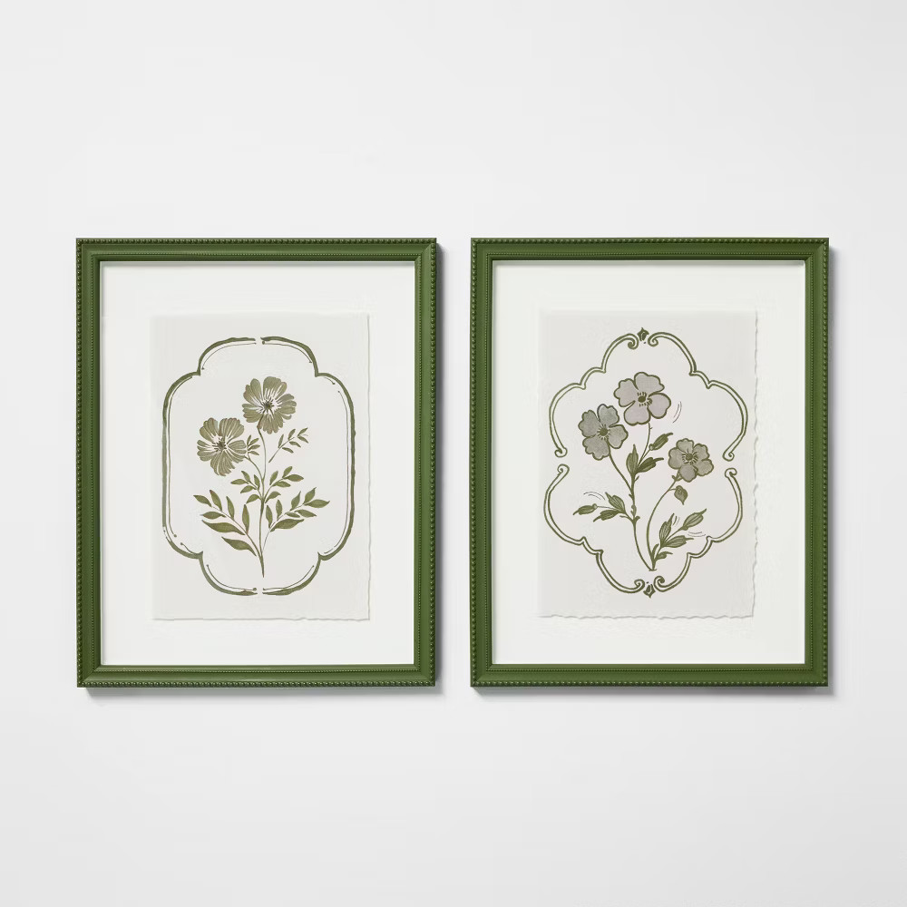 16"x20" (Set of 2) Floral Print Framed Arts - Threshold designed with | eBay US
