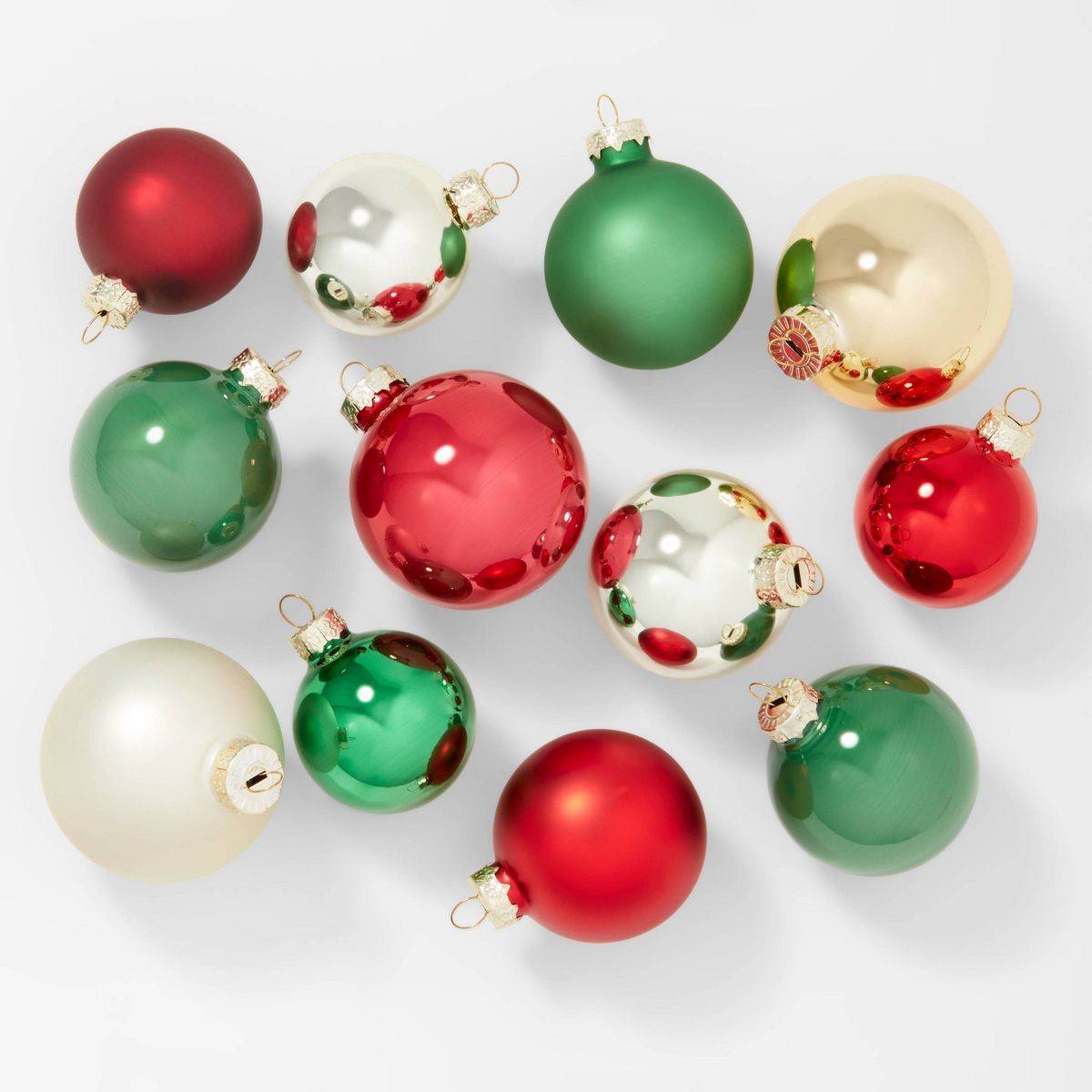 42ct Round Glass Christmas Tree Ornament Set Red/Burgundy/Green - Wondershop™ | Target