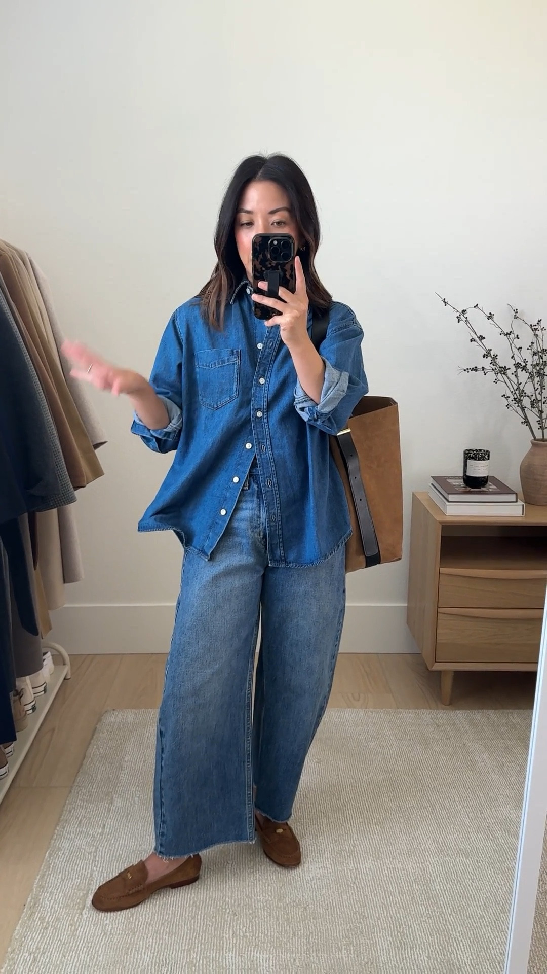 Back-to-school shopping with Gap. Favorite falls staples. The Big Shirt in denim - it's GOOD. This is their soft denim but it's a bit thick so it can be worn as a shacket. Love the fit!

Gap shirt petite xs
Gap jeans regular 26, cut hems - Amazing wash!
Veronica Beard loafers 35.5 but run tts
Madewell bag (old)
Celine sunglasses
J.Crew earrings
Dorsey James necklace 15"

Fall outfits, back to school, fall style, petite style 

#LTKFindsUnder100 #LTKPetite #LTKSaleAlert