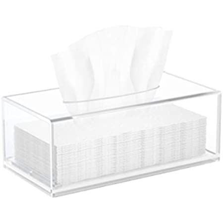 FEMELI Acrylic Tissue Box,Clear Facial Tissue Holder Case Dispenser Napkin Organizer for Bathroom Ki | Amazon (US)