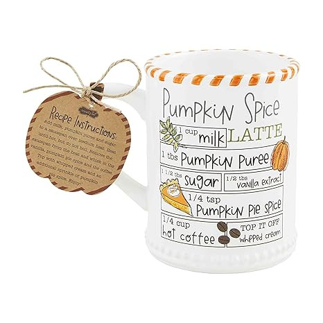 Mud Pie Thanksgiving Fall Recipe Mug, Pumpkin Spice Latte 14 ounces | Amazon (US)