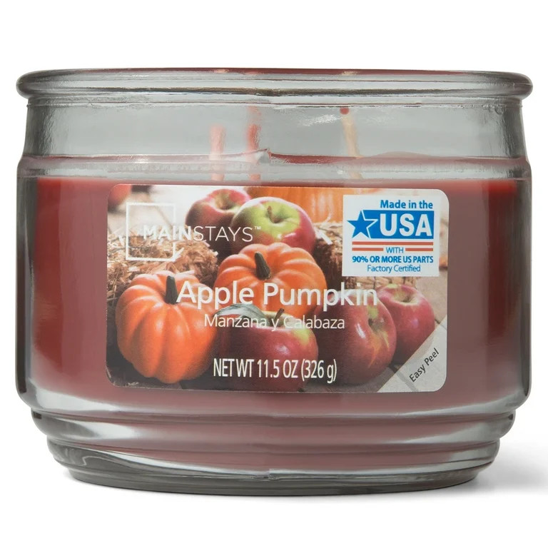 Mainstays Apple Pumpkin 3-Wick 11.5 oz. Scented Fall Candle | Walmart (US)