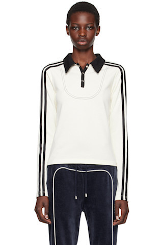Kijun - Off-White Stripe Long Sleeve Polo | SSENSE
