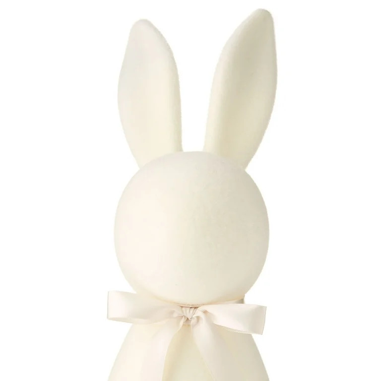 Easter Flocked Cream Bunny Decor, 16 in, by Way To Celebrate | Walmart (US)
