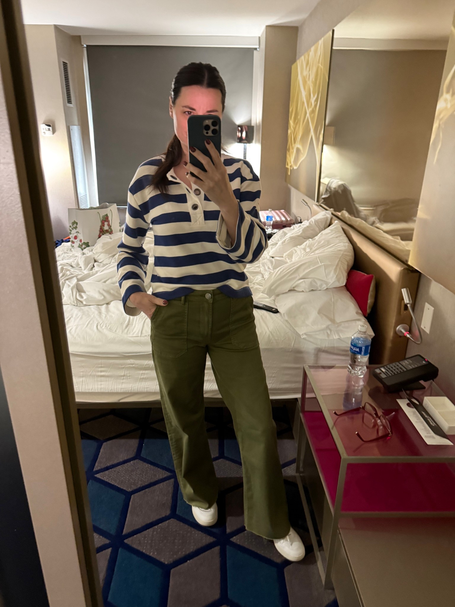 NYC Day 4!  These pants are so comfy and can be dressed up or down. I love them paired with this striped top and these sneakers. Perfect for a day out in NYC! ♥️

#LTKTravel #LTKSeasonal #LTKStyleTip