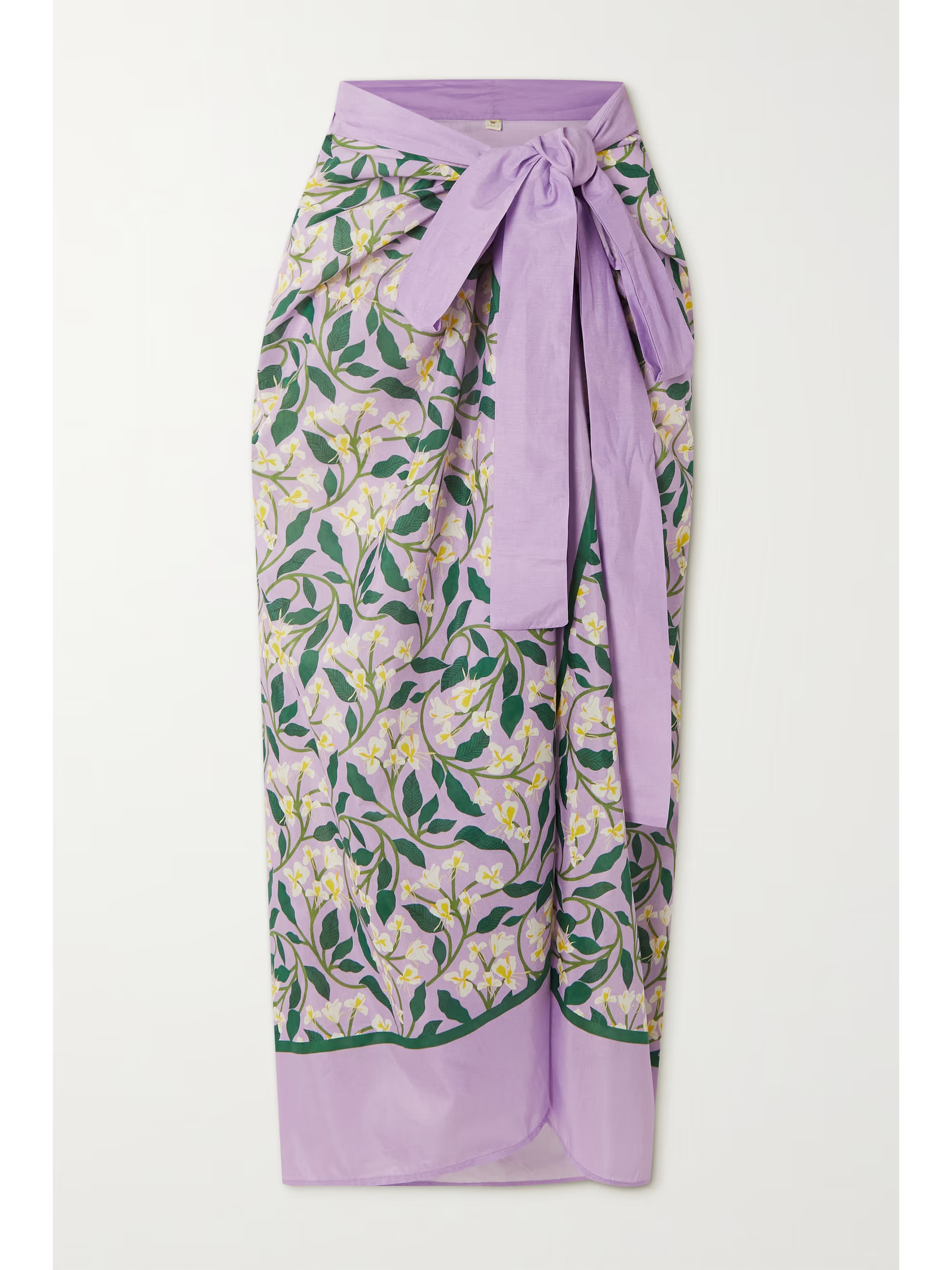Lavanda floral-print cotton and silk-blend pareo | NET-A-PORTER (US)