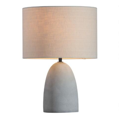 Gray Concrete Bell Fuller Table Lamp | World Market