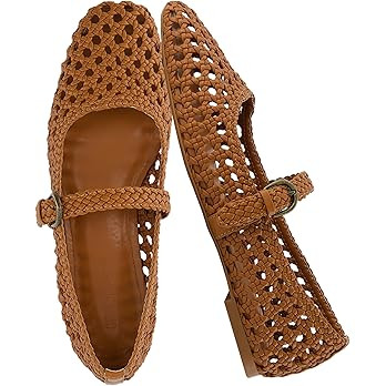 CUSHIONAIRE Weston Hand Woven Mary Jane Flats for Women, Comfortable Dressy Ballet Flats with Bra... | Amazon (US)