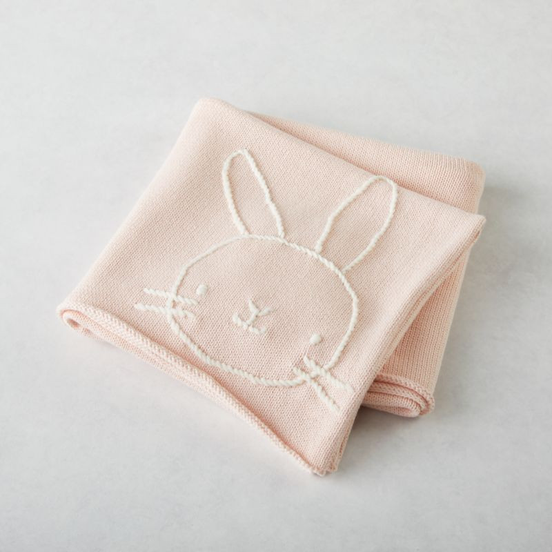 Comfy Critter Pink Bunny Baby Stroller Blanket + Reviews | Crate & Kids | Crate & Barrel