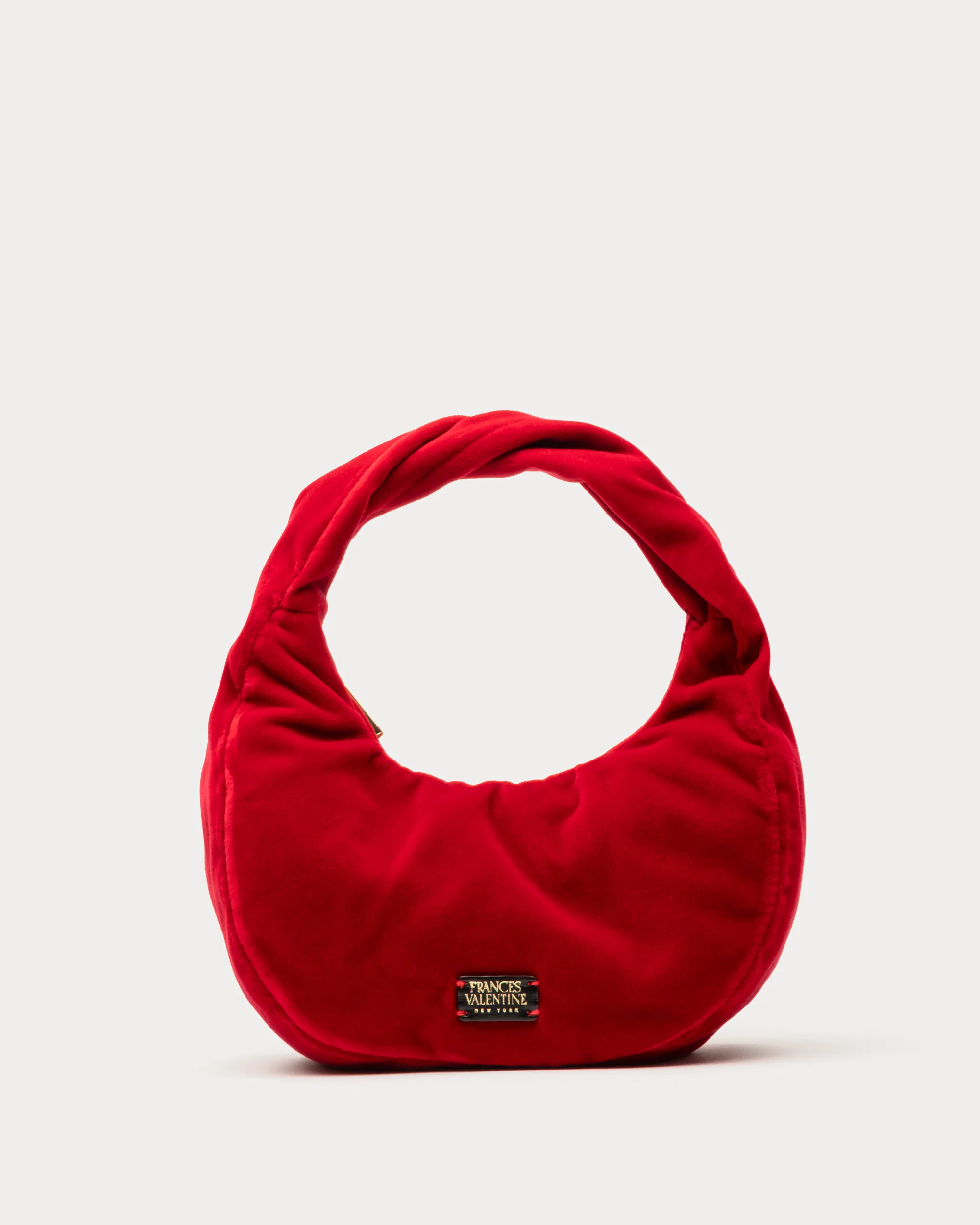 Cece Small Hobo Velvet Cranberry | Frances Valentine