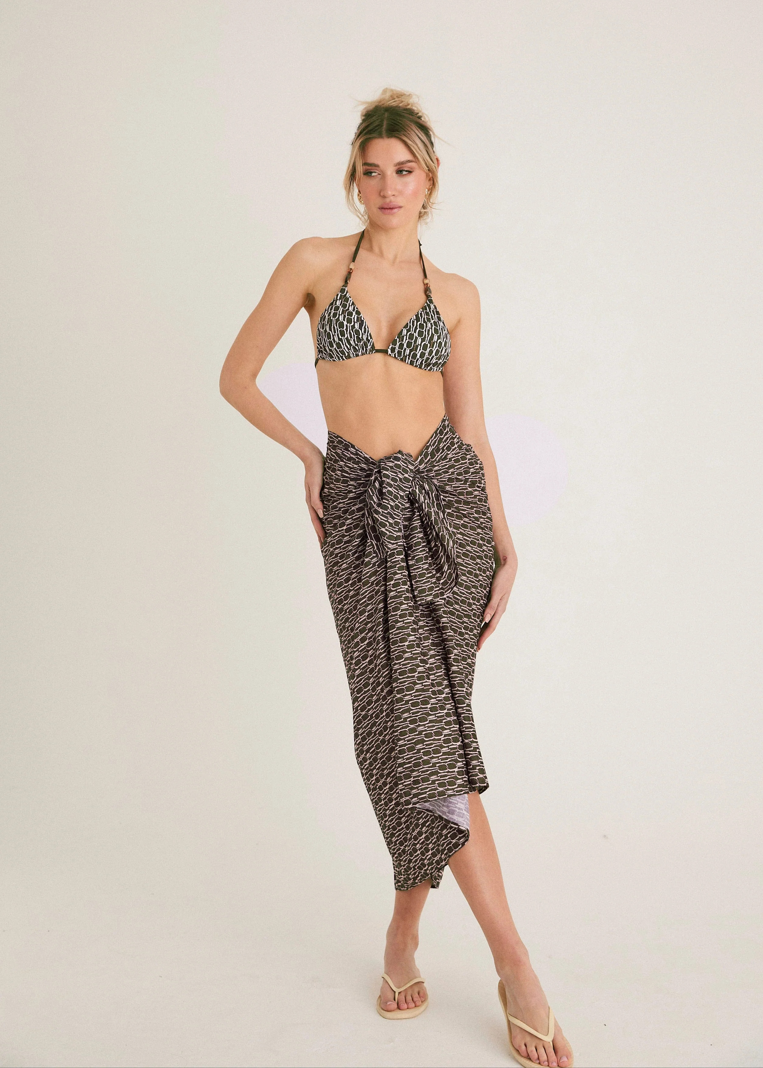 CHAIN PRINT SARONG - BROWN | WAT The Brand