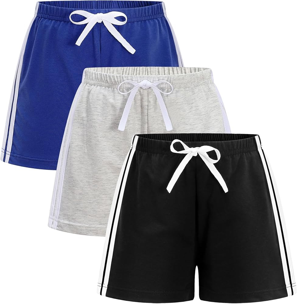 3 Pack Toddler Boys Girls Cotton Running Athletic Shorts, Kids Summer Casual Fashion Soccer Short... | Amazon (US)