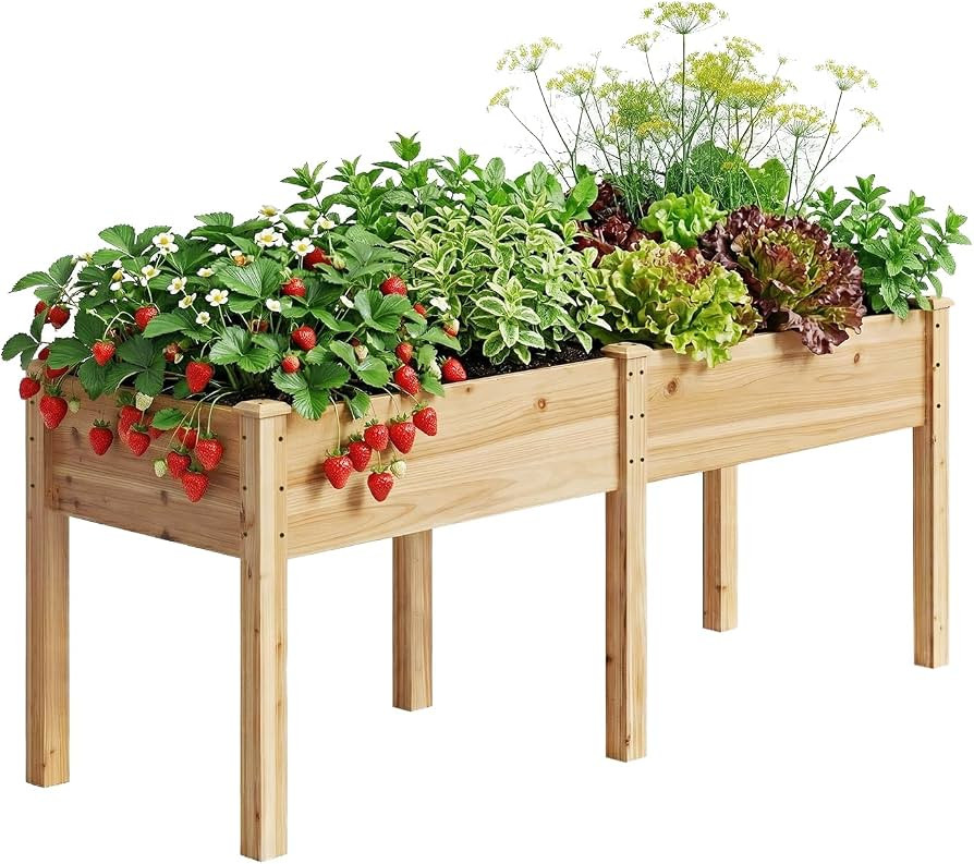 Garvee 72" l x 26" Wooden Raised Garden Bed with Legs, Elevated Reinforced Planter Box for Outdoo... | Amazon (US)