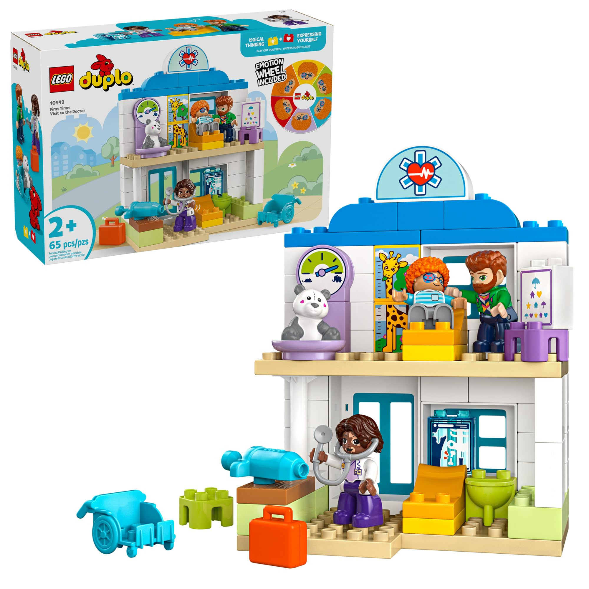 LEGO DUPLO Town First Time Visit with The Doctor Office Building Toy Playset - Preschool Learning and Educational Toy for Toddlers, Boys and Girls, Ages 2+ - Baby Gift Idea - 10449 | Amazon (US)