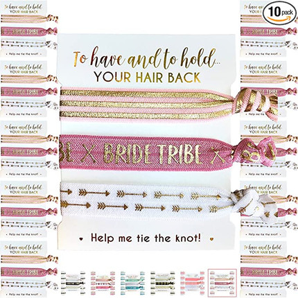Click for more info about 10-Pack of Hair Tie Cards - Bachelorette Party and Wedding Shower Proposal Gifts for Bridesmaids,...