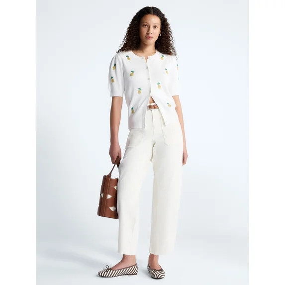 Free Assembly Women's Cropped Carpenter Barrel Jeans, 27" Inseam, Sizes 0-20 | Walmart (US)