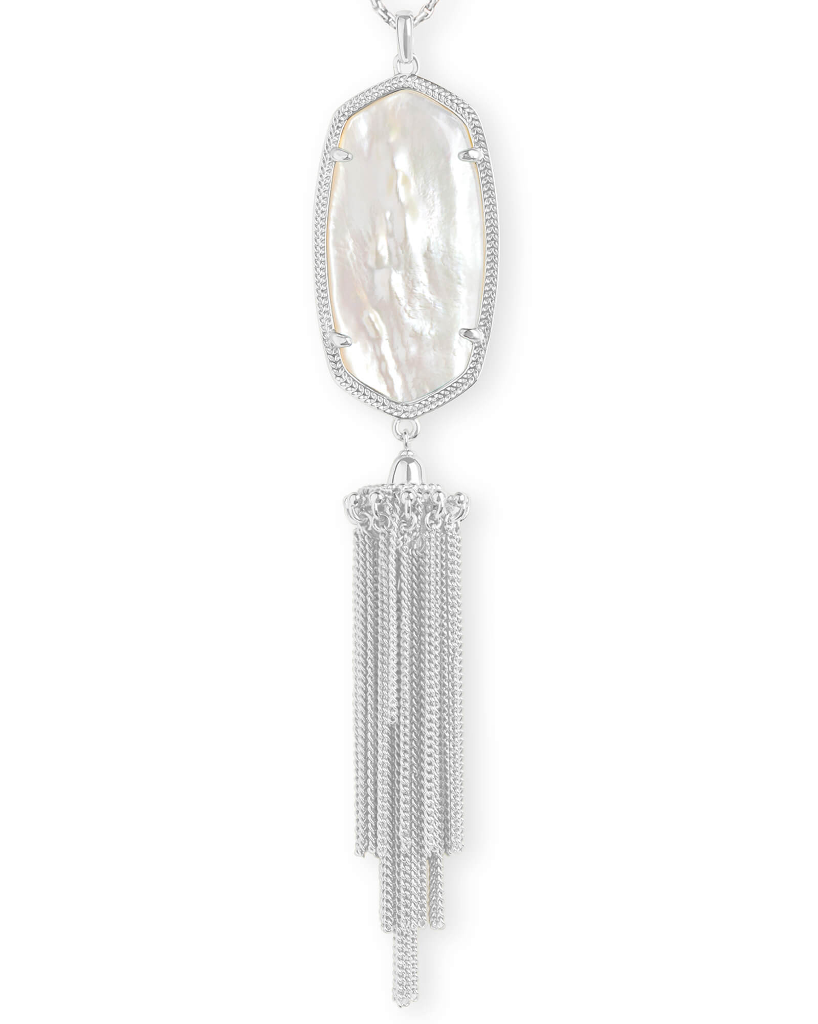 Rayne Silver Long Pendant Necklace in Ivory Pearl | Kendra Scott