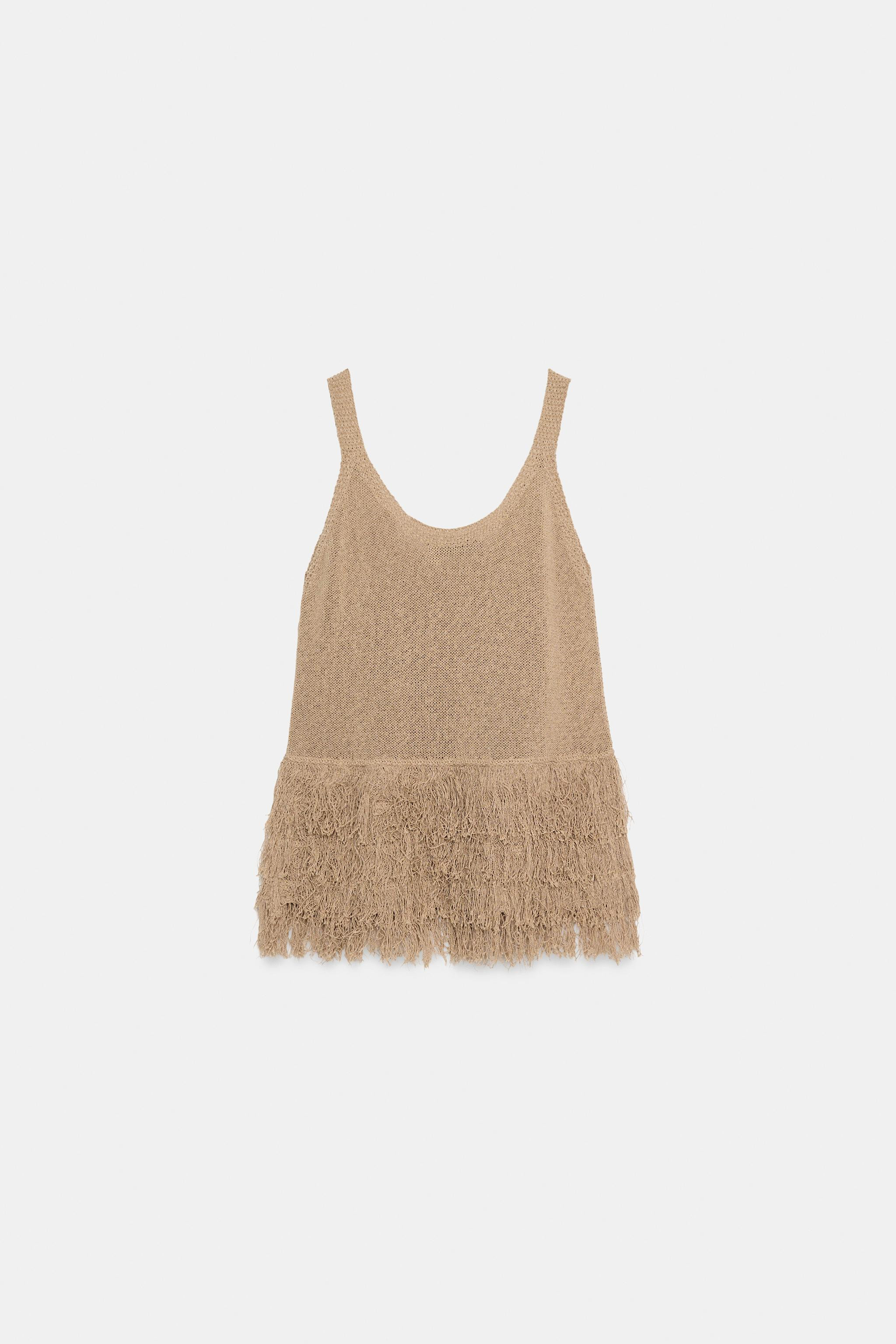 FRINGED KNIT TOP | Zara US