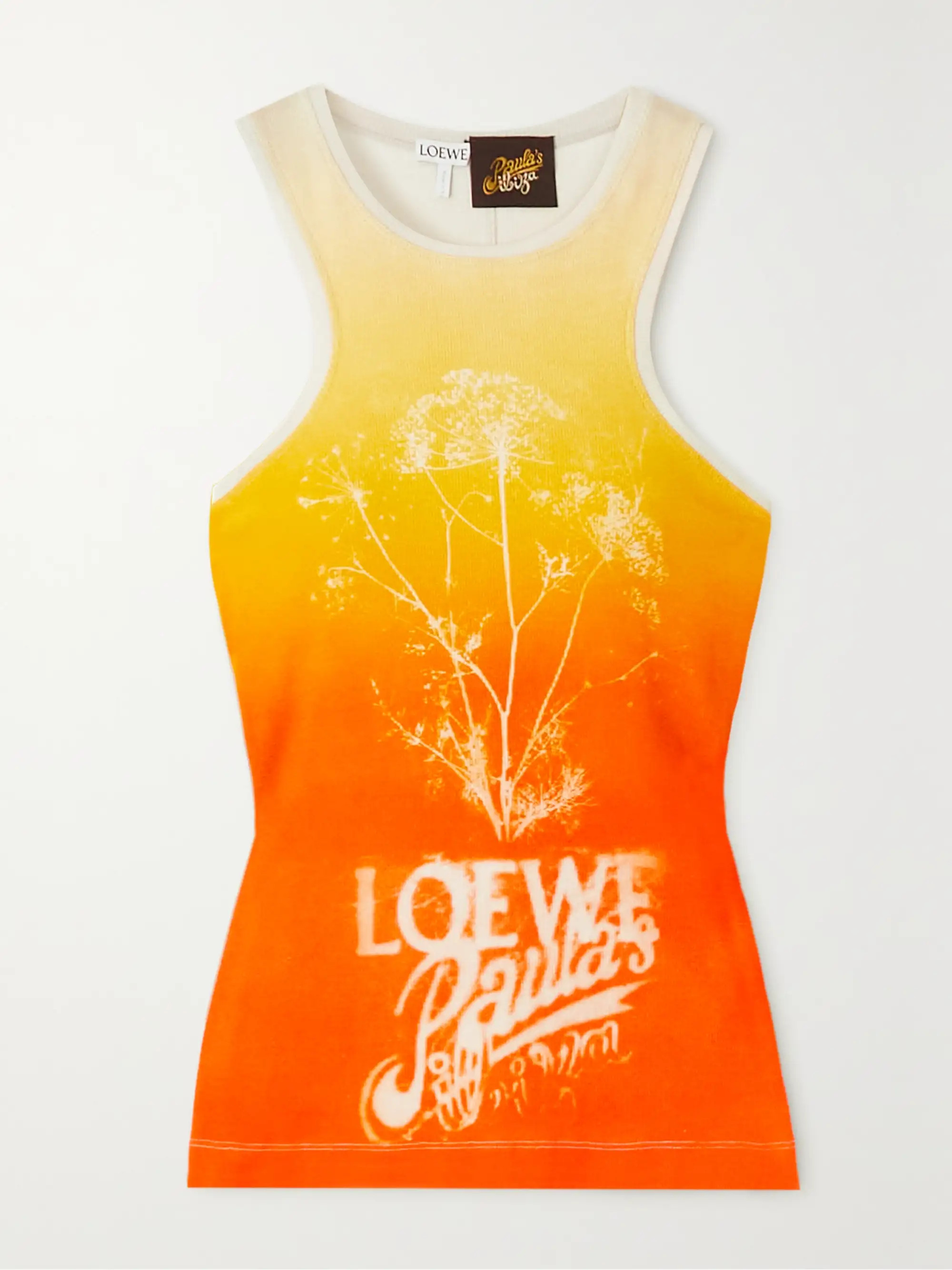 + Paula's Ibiza Fennel printed ribbed stretch-cotton jersey tank | NET-A-PORTER APAC